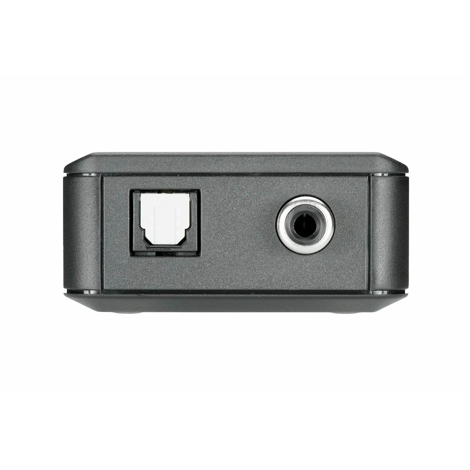Nahaufnahme eines schwarzen In-akustik Star HDMI Extractors mit HDMI-Eingang, Micro-USB-Anschluss und Power-Schalter