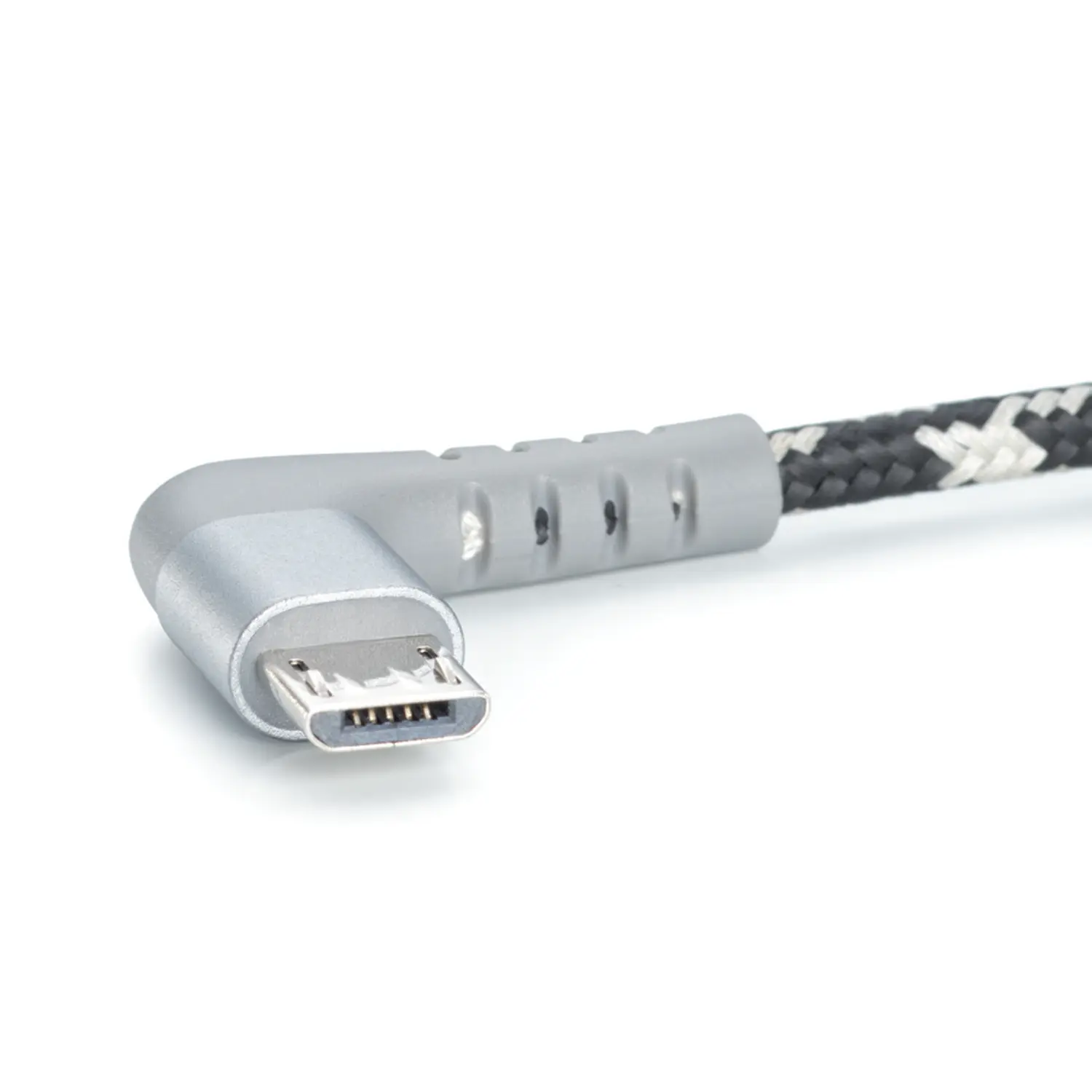 USB A < > Micro B 90° | White Line